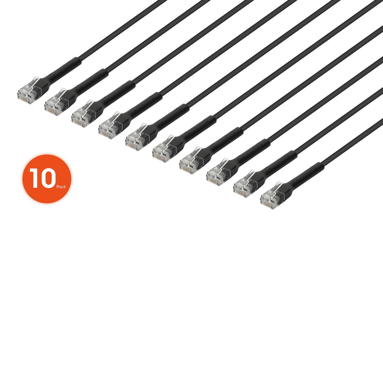 Alt View 2. Intellinet - CAT-6 U/UTP FlexiBoot Slim Network Patch Cable 10 Pack 7 ft.