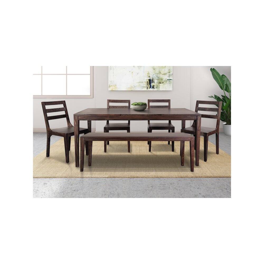 Alt View 1. Porter Designs - Porter Designs Fall River Solid Sheesham Wood Dining Table, Gray - Gray.