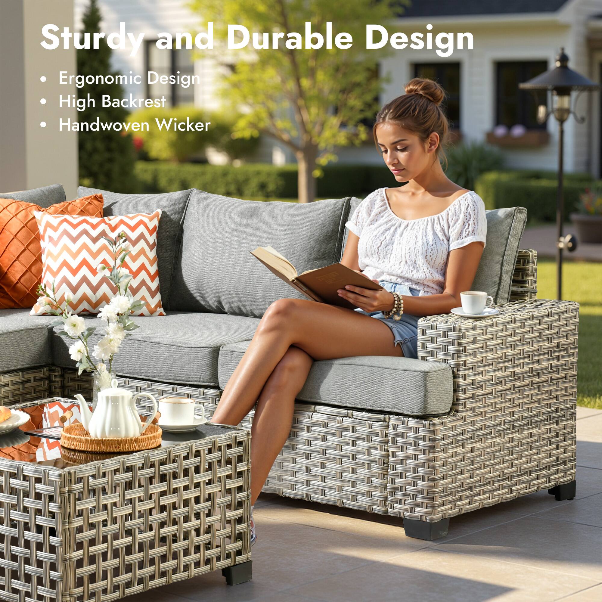 Sturdy and Durable Design  
- Ergonomic Design  
- High Backrest  
- Handwoven Wicker