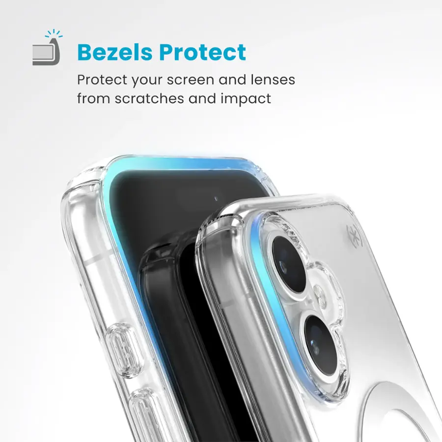 Bezels Protect: Protect your screen and lenses from scratches and impact.