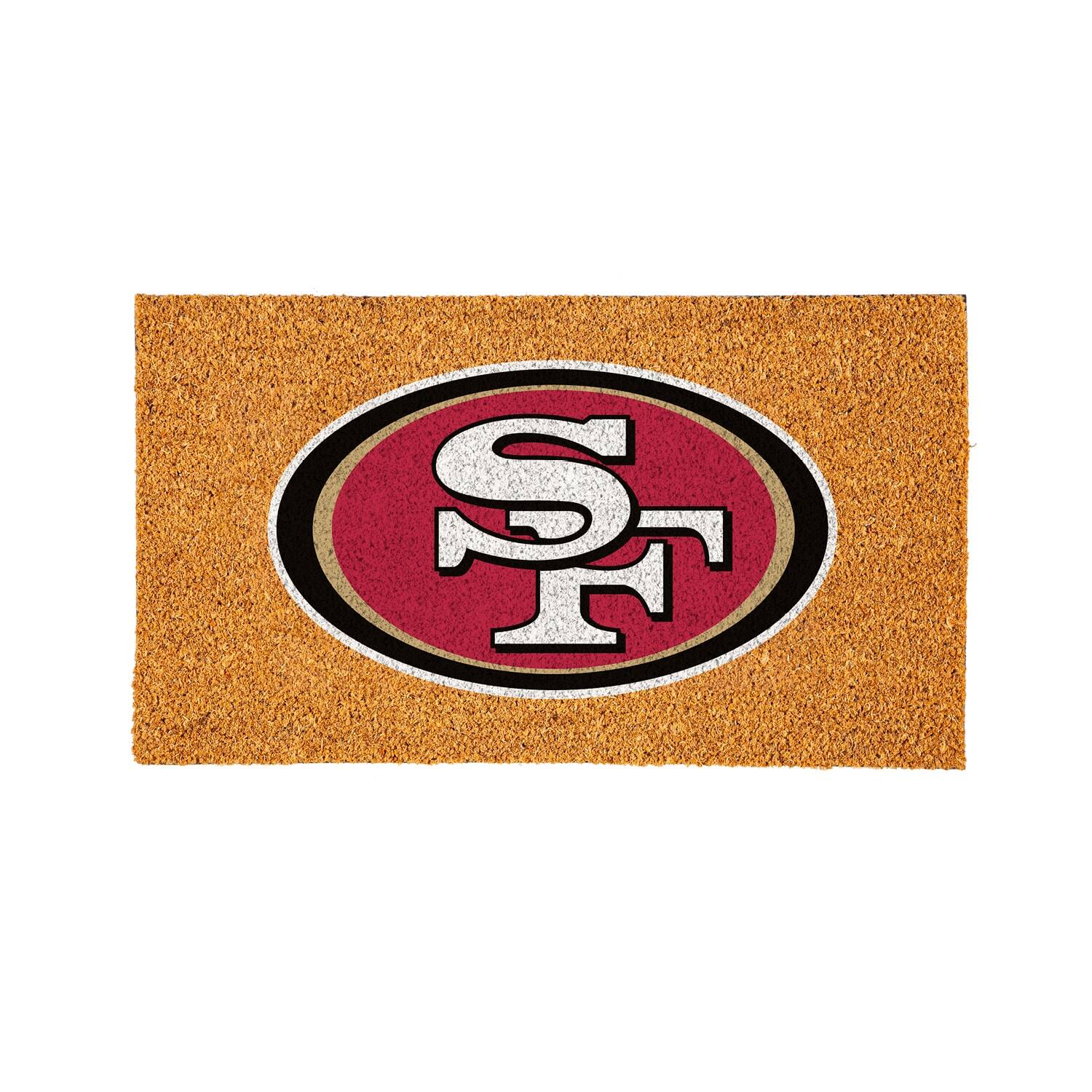 Front. Evergreen Enterprises - San Francisco 49ers 28" x 16" Logo Turf Mat - Multicolor.