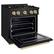 Left. ZLINE - Autograph 30" Classic Black Stainless Gas Range w/ 4 Burners & Gold Accents (CGRBZ-30-G) - Black Stainless Steel.