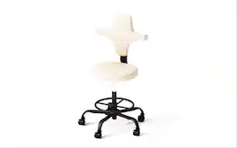 Pinmoco - Adjustable Drawing Chair with Cross Back Design and Swivel Foot Ring - White