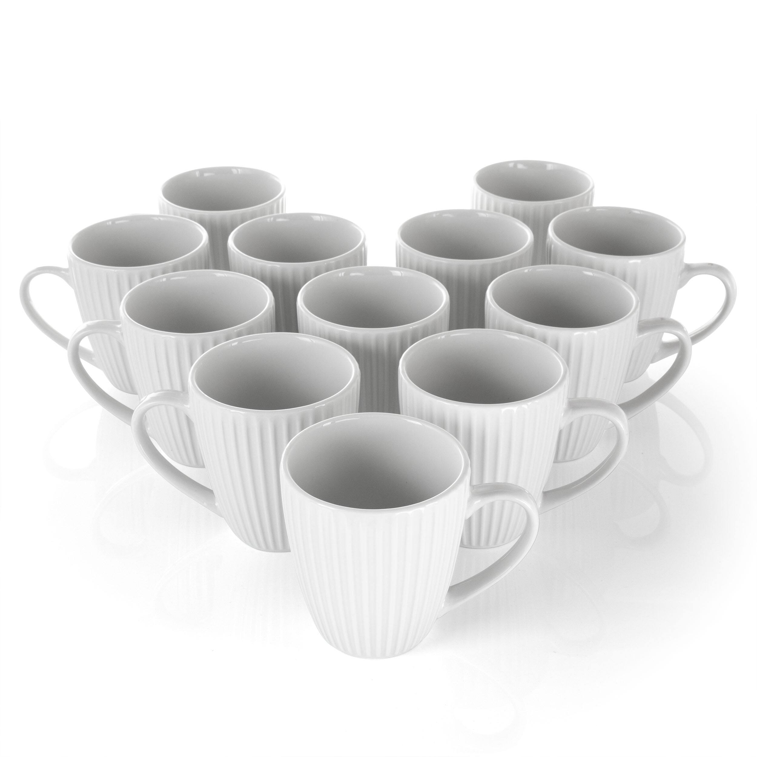 Alt View 2. Elama - Elama Elle 12 Piece Round Porcelain Mug Set in White - White.