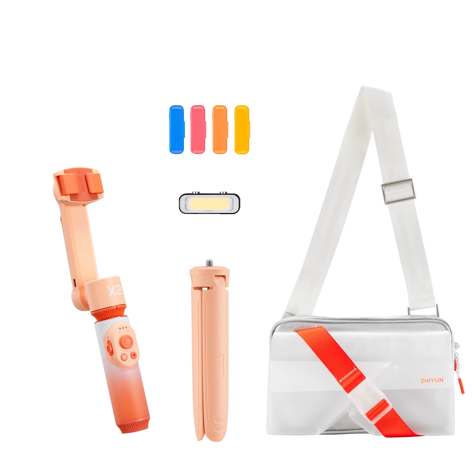 Zhiyun - Smooth-X2 Combo Kit - with tripod, fill light, storage pouch and protective bag - Orange