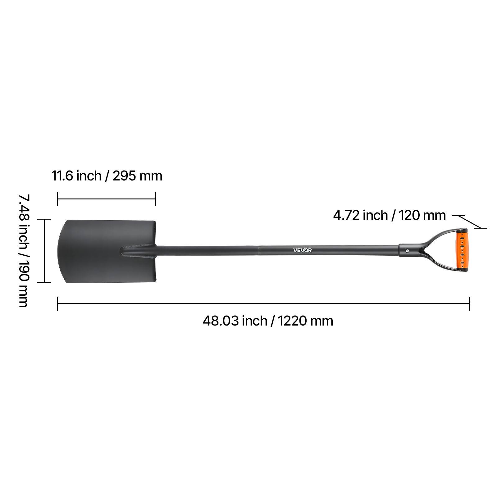 7.48 inch / 190 mm  
11.6 inch / 295 mm  
4.72 inch / 120 mm  
48.03 inch / 1220 mm