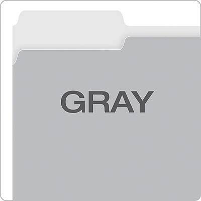 Alt View 3. Pendaflex - Pendaflex Two-Tone Recycled File Folder 100 File Folders, 1/3-Cut Tab, Assorted, Letter Size, Gray, 100/Box - Gray.