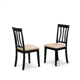 East West Furniture - ANTI5-BLK-C 5 Pc Kitchen Table set-small Kitchen Table and 4 Kitchen Dining Chairs - Black & Cherry