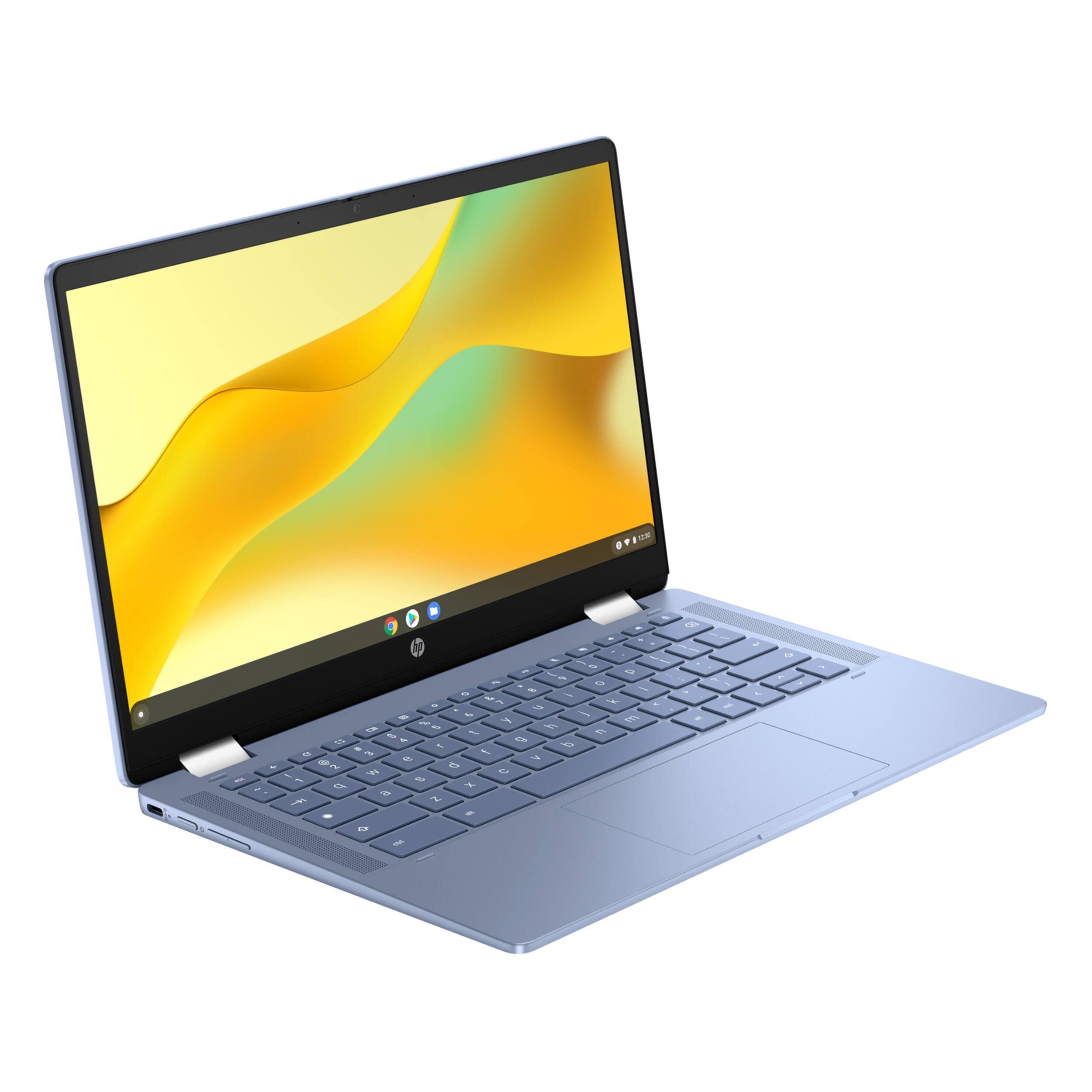 Alt View 5. HP - HP Chromebook x360 14" FHD Touchscreen Laptop,Intel Processor N100,4GB RAM,64GB eMMC,Chrome OS,Blue - Blue.