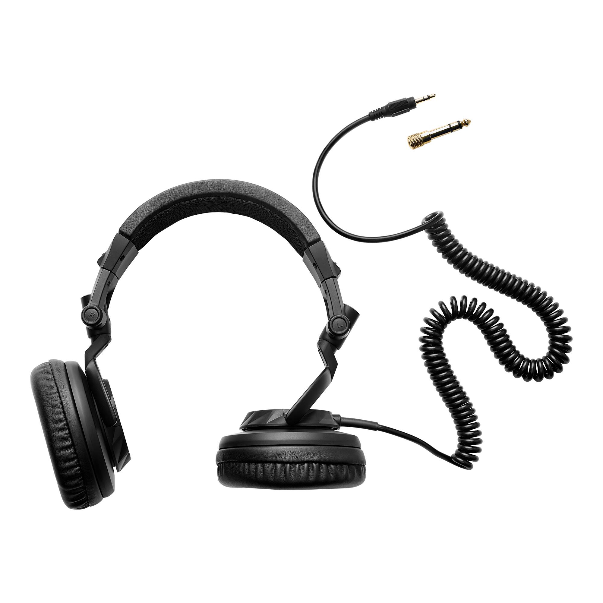 Alt View 1. Hercules - Hercules HDP DJ45 Closed-back DJ Foldable Headphones With Pivoting Earpieces - Black.