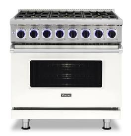 Viking - 36"W./24"D. Dual Fuel Sealed Burner Range-6 Burners - Pure White