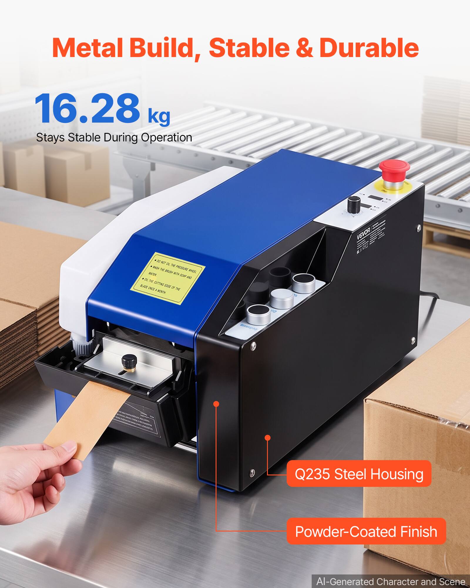 Metal Build, Stable & Durable

16.28 kg Stays Stable During Operation

VEVOR

00 NOT OIL THE PRESSURE BRUSH BY ess. SOAP no 0% THE BLADE CUTTING 20121 INCE or x MONTA

Q235 Steel Housing

Powder-Coated Finish

AI-Generated Character and Scene
