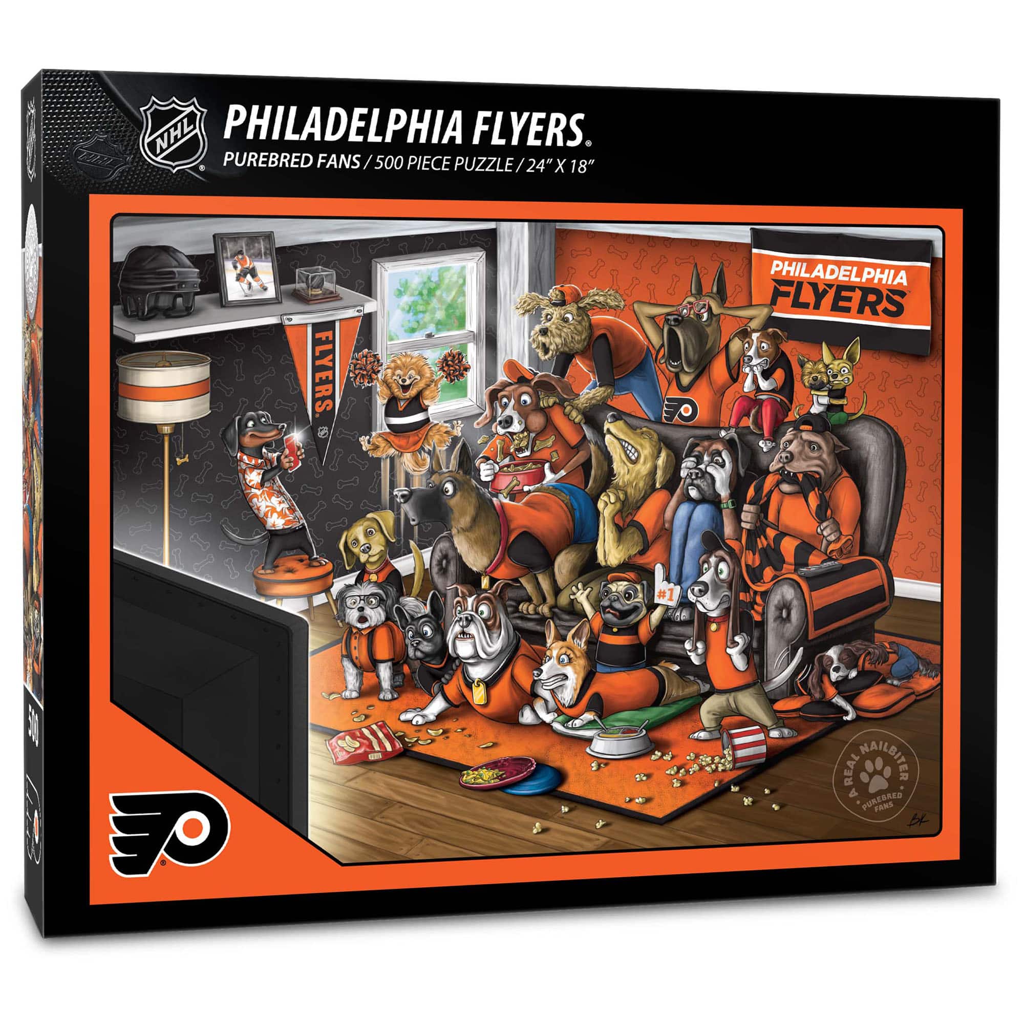Photos - Jigsaw Puzzle / Mosaic YouTheFan - Philadelphia Flyers Purebred Fans 18'' x 24'' A Real Nailbiter 500-Piece Puzzle - Multicolor 4332631