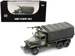 GMC CCKW 353 Truck With Mounted Gun Olive Drab "4734511-S" US Army World War II 1/72 Diecast Model by Legion - Green Olive