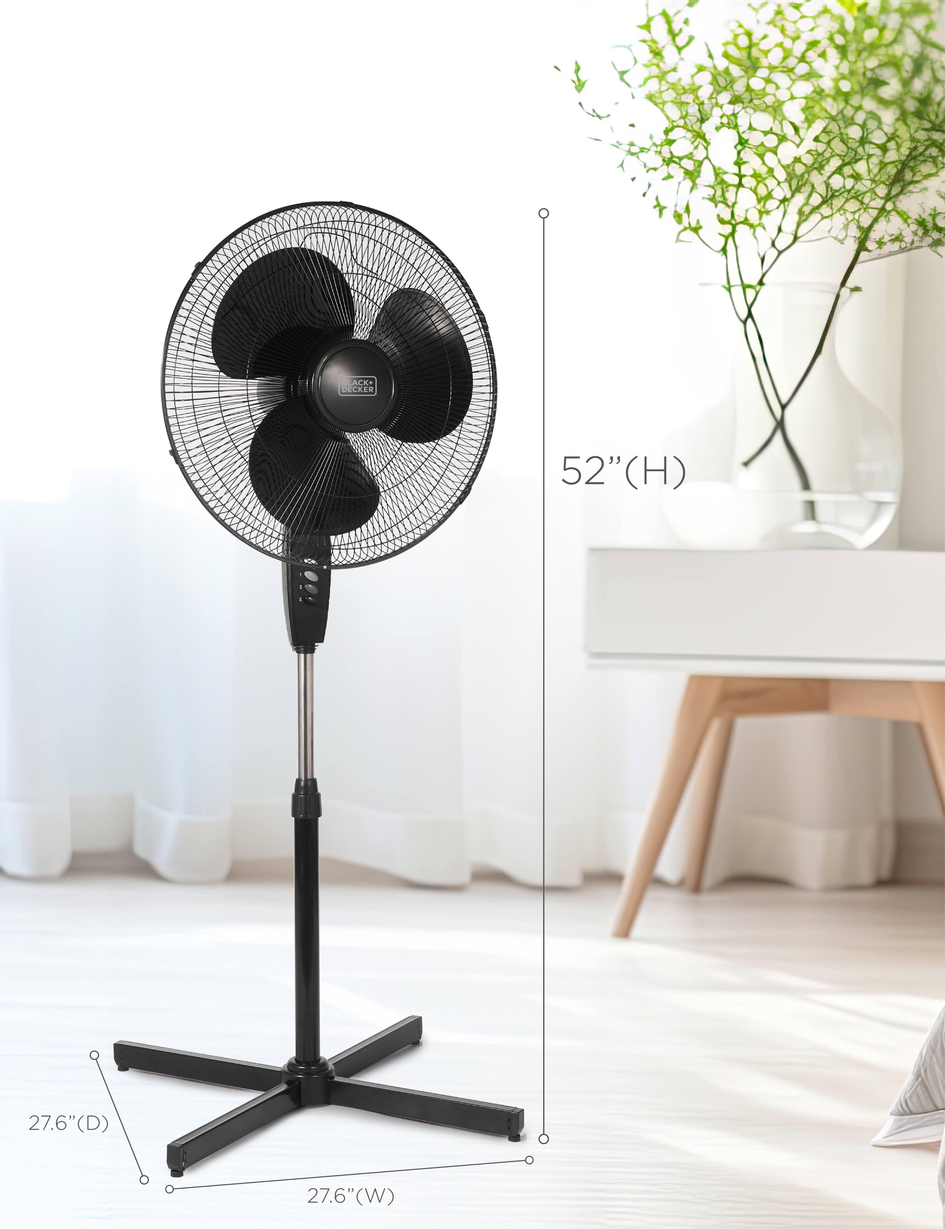 Black+Decker 18 Inch Pedestal Fan, Oscillating Fan for Home and