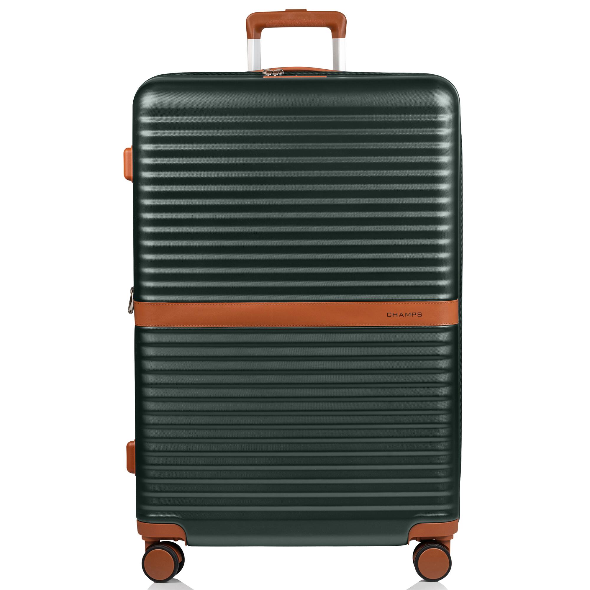 Front. Champs - Vintage II Collection Large Luggage Case - Green.