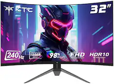 KTC 32" 240 Hz 1500R Curved 98% DCI-P3 FHD HDR10 1920*1080 Resolution ::: HDR Support
