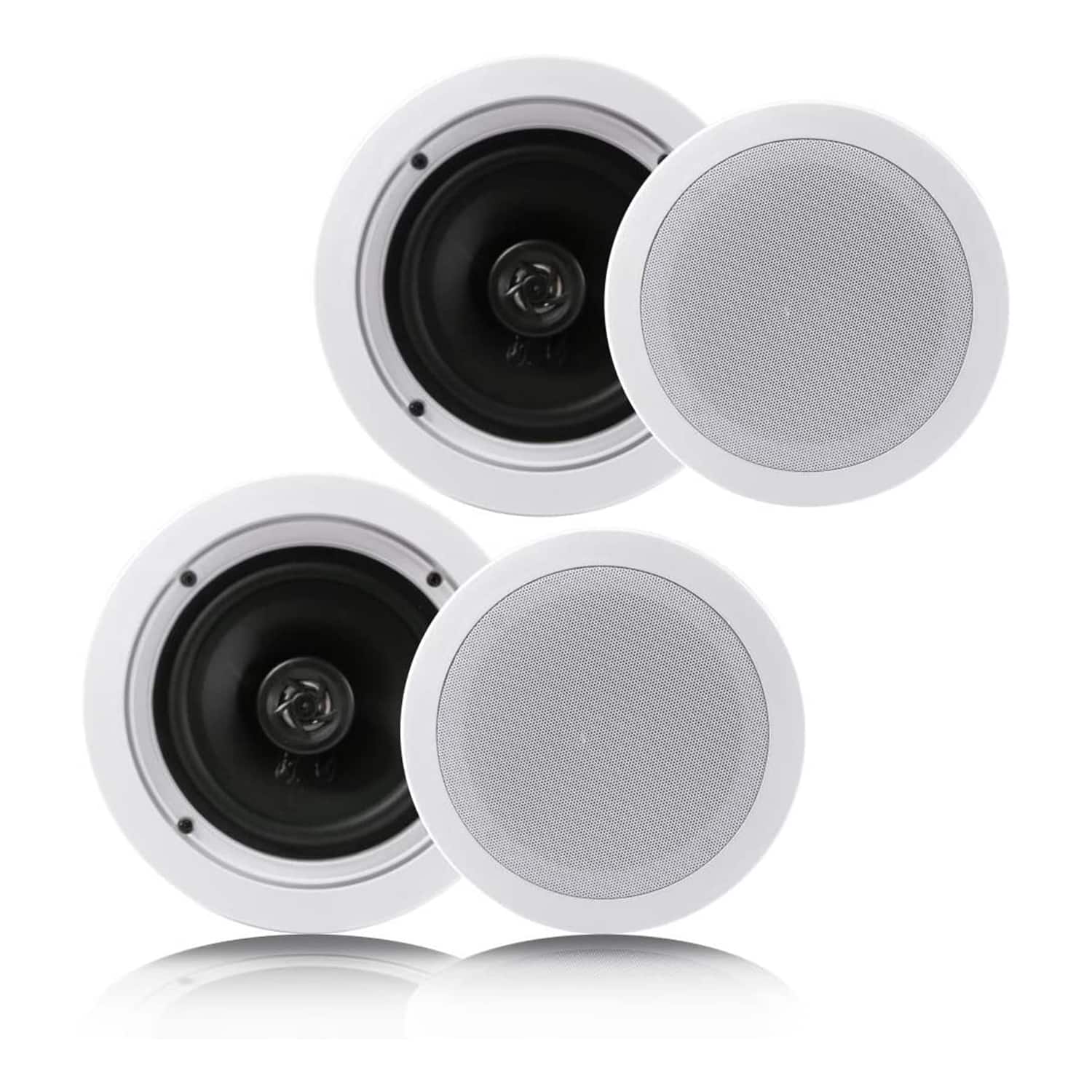 Pyle - PDIC1661RD 6.5 Inch 200 Watt In Ceiling Wall 2 Way Speaker System Pair - White