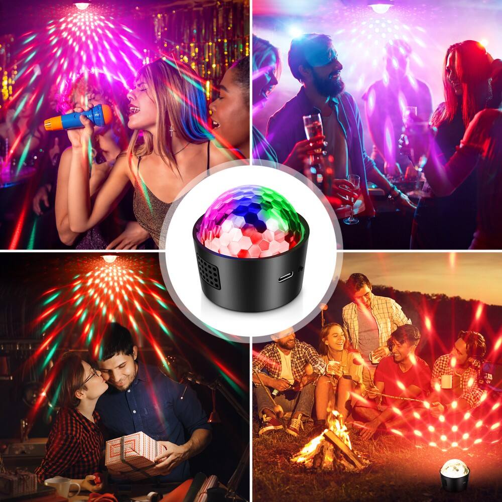 Alt View 2. UKing - Sound Active Mini RGB LED Disco Club DJ Crystal Magic Ball Effect Stage Light US.