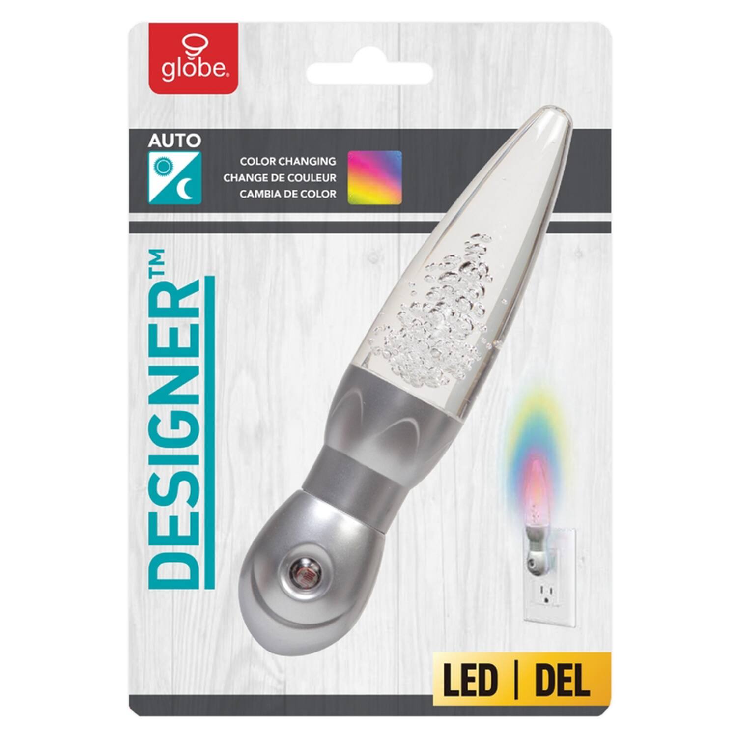 globe.  
AUTO COLOR CHANGING  
CHANGE DE COULEUR  
CAMBIA DE COLOR  

DESIGNER™  

LED | DEL