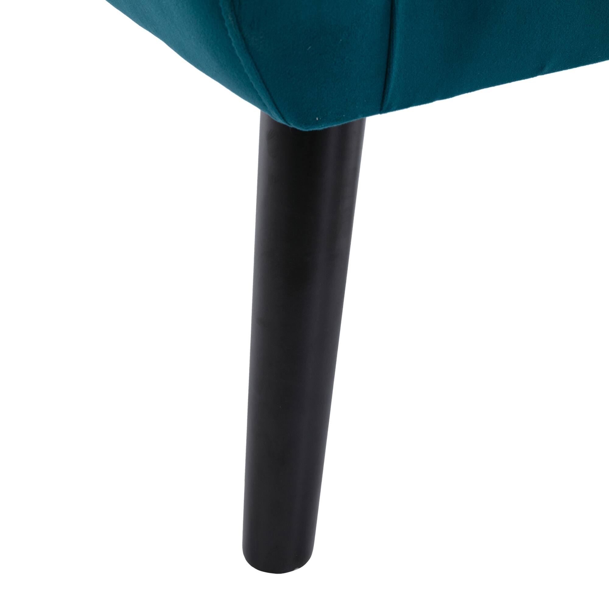 Alt View 4. GOODSILO - Luxury Velvet Upholstered Accent Chair with Ergonomic Design for Living Room and Bedroom Comfort - Teal.