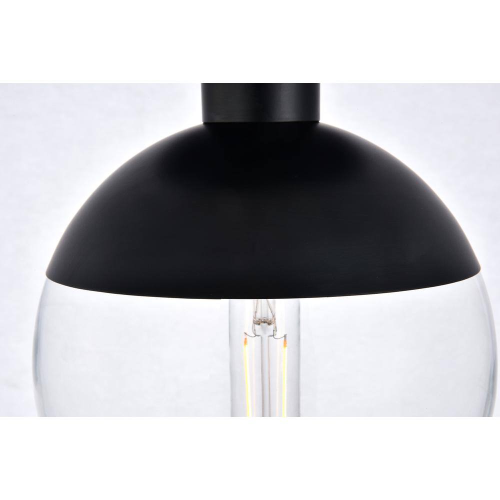 Alt View 1. Living District - Eclipse 1 Light Black Flush Mount With Clear Glass - Black And Clear.