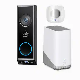 eufy - Video Doorbell E340 & Chime 2 & Homebase S380, 2K Dual Cameras, Doorbell Camera Wireless & Wired, Color Night Vision - black+white