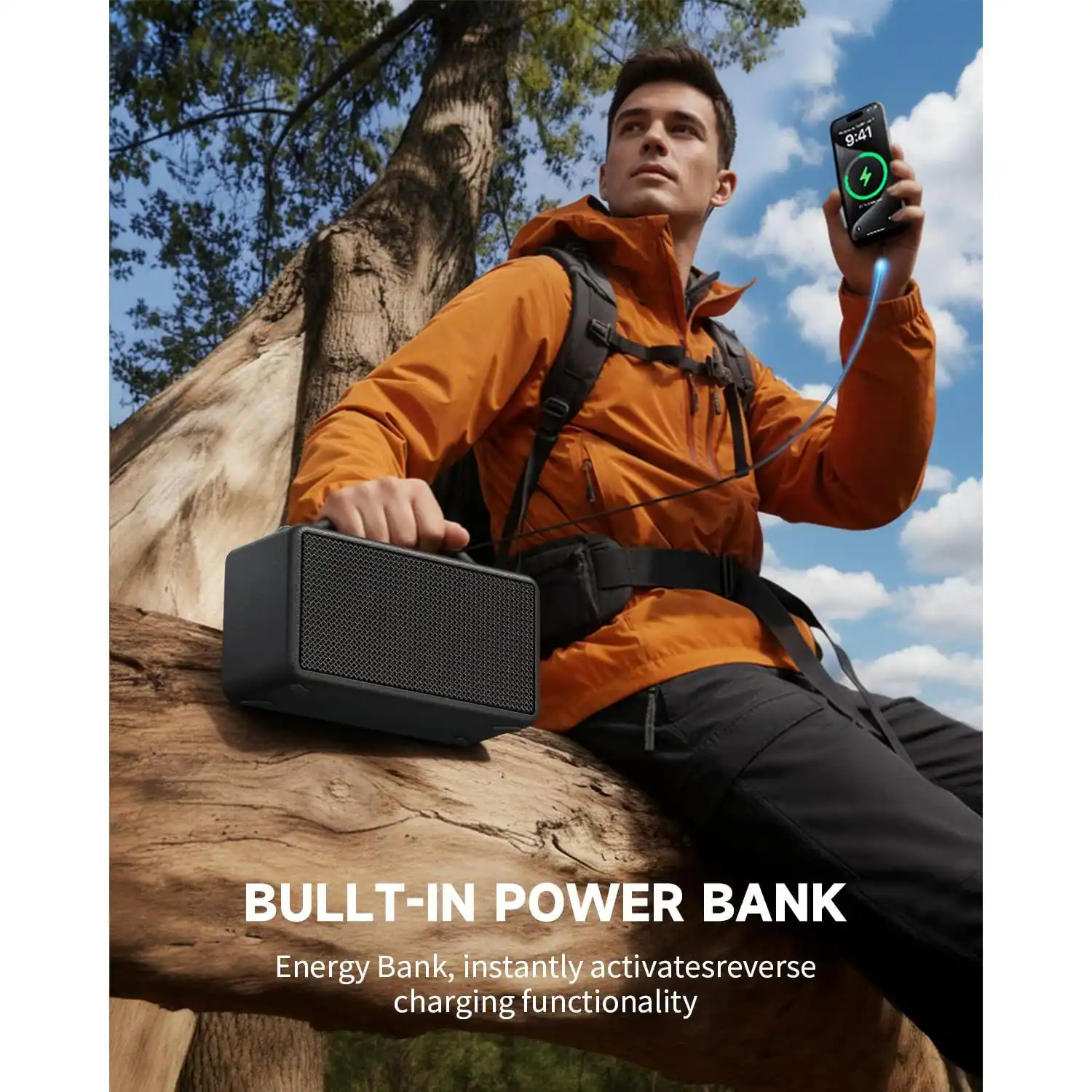 BUILT-IN POWER BANK  
Energy Bank, instantly activates reverse charging functionality