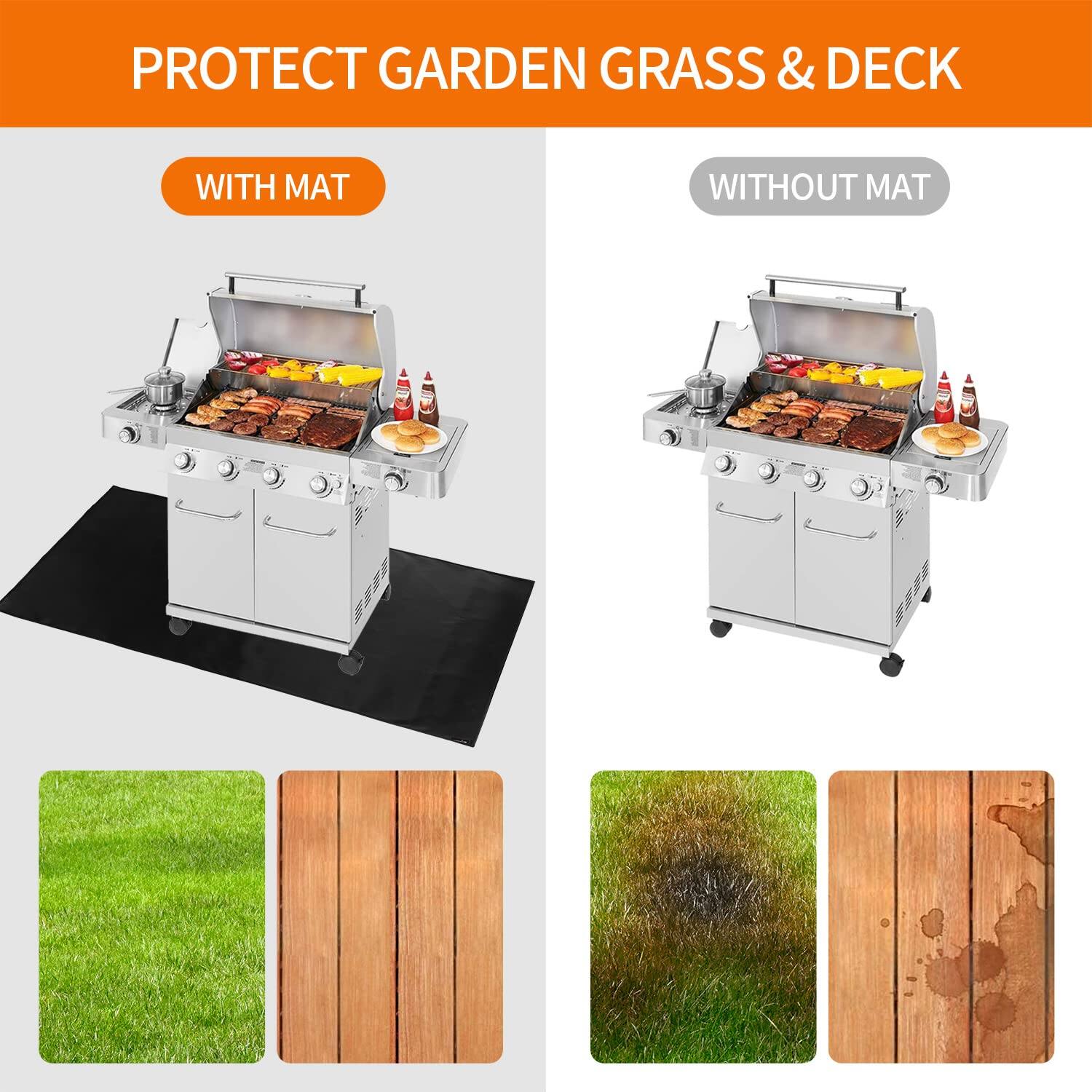 PROTECT GARDEN GRASS & DECK

WITH MAT

WITHOUT MAT