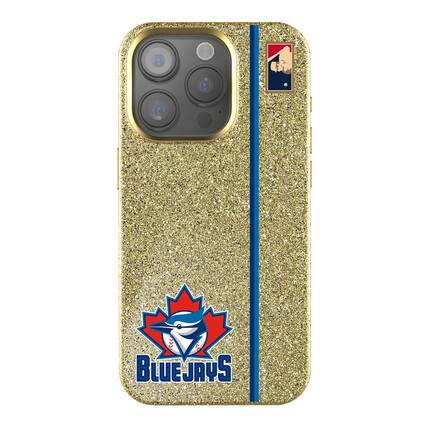 Front. Keyscaper - Toronto Blue Jays 1997 Logo iPhone Bling Case - 16 Plus - Gold.