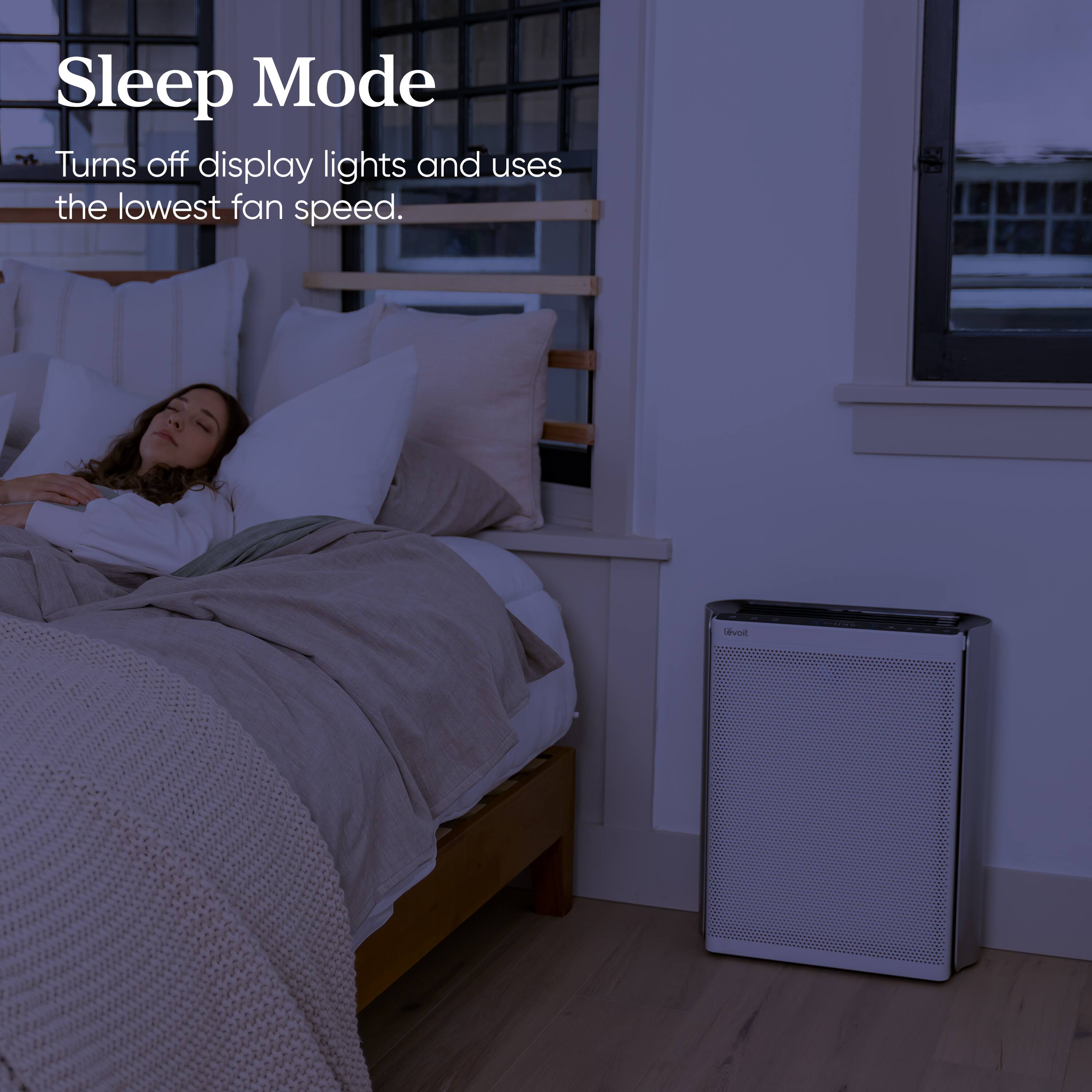 Sleep Mode: Turns off display lights and uses the lowest fan speed.