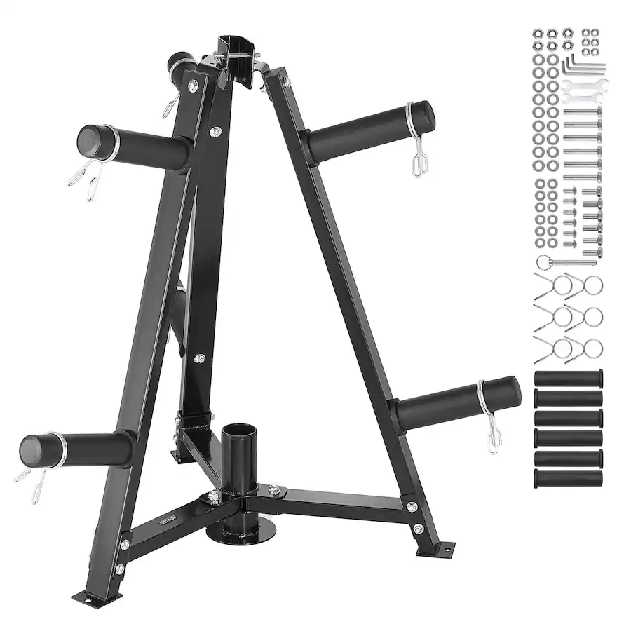 VEVOR Weight Plate Rack, Weight Plate Tree for 2 Inch Weight Plates ...