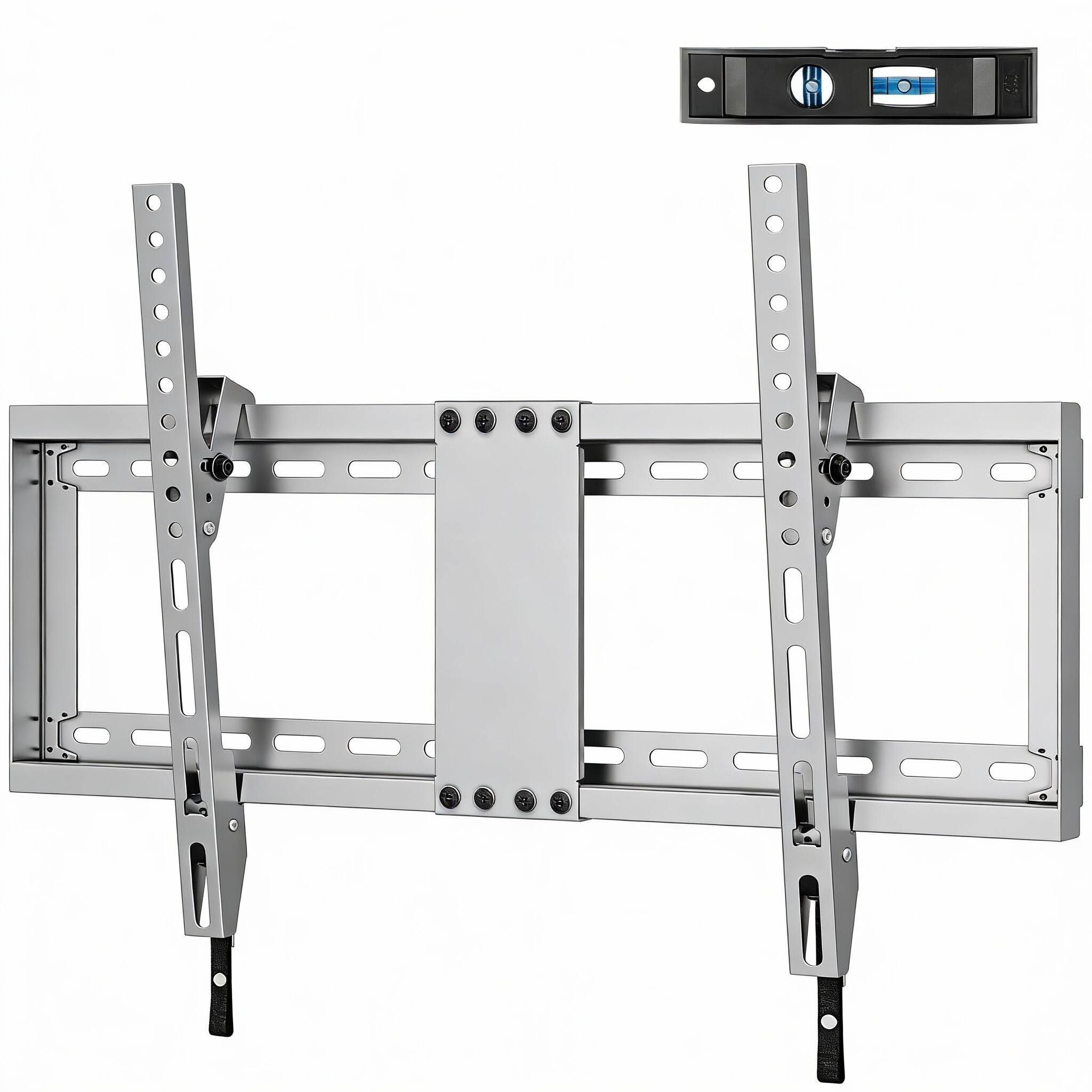 Front. Frangdom - Black Low-Profile Tilt TV Mount 37-75" 132lb VESA 600x400 24" Stud - Silver Grey.