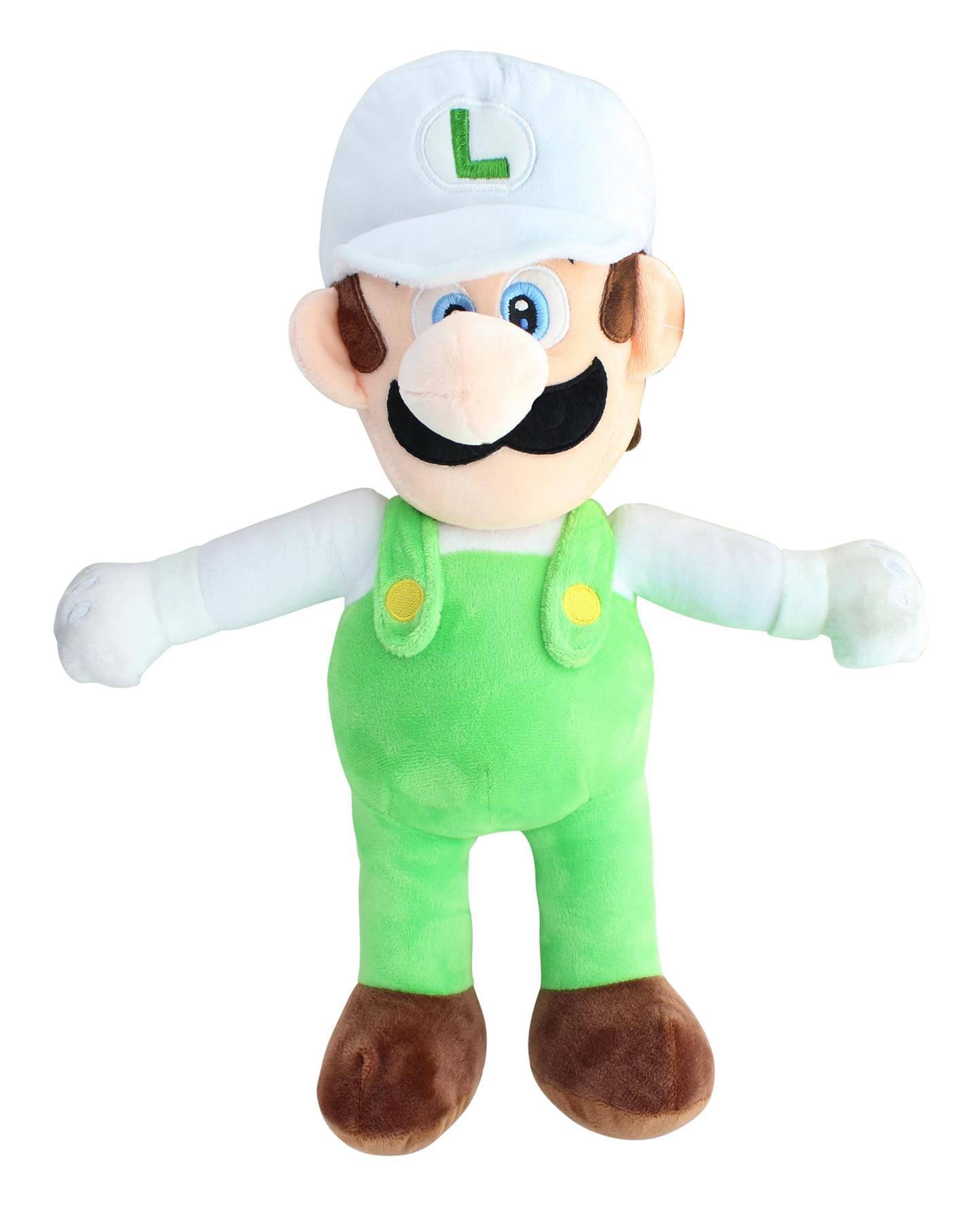 Front. Super Mario Bros. - Super Mario 16 Inch Character Plush | Fire Luigi - Green.