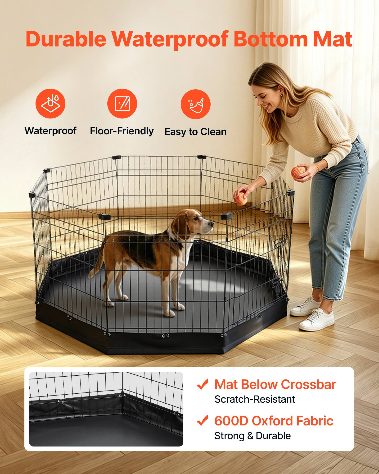 Durable Waterproof Bottom Mat Waterproof Floor-Friendly Easy to Clean Mat Below Crossbar Scratch-Resistant 600D Oxford Fabric Strong & Durable