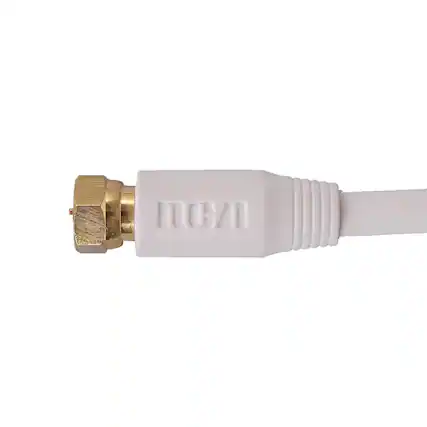 Front. RCA - Rca Vhw112rv Rg6 Coaxial Cable With F-connectors (50 Ft.; White) - White.