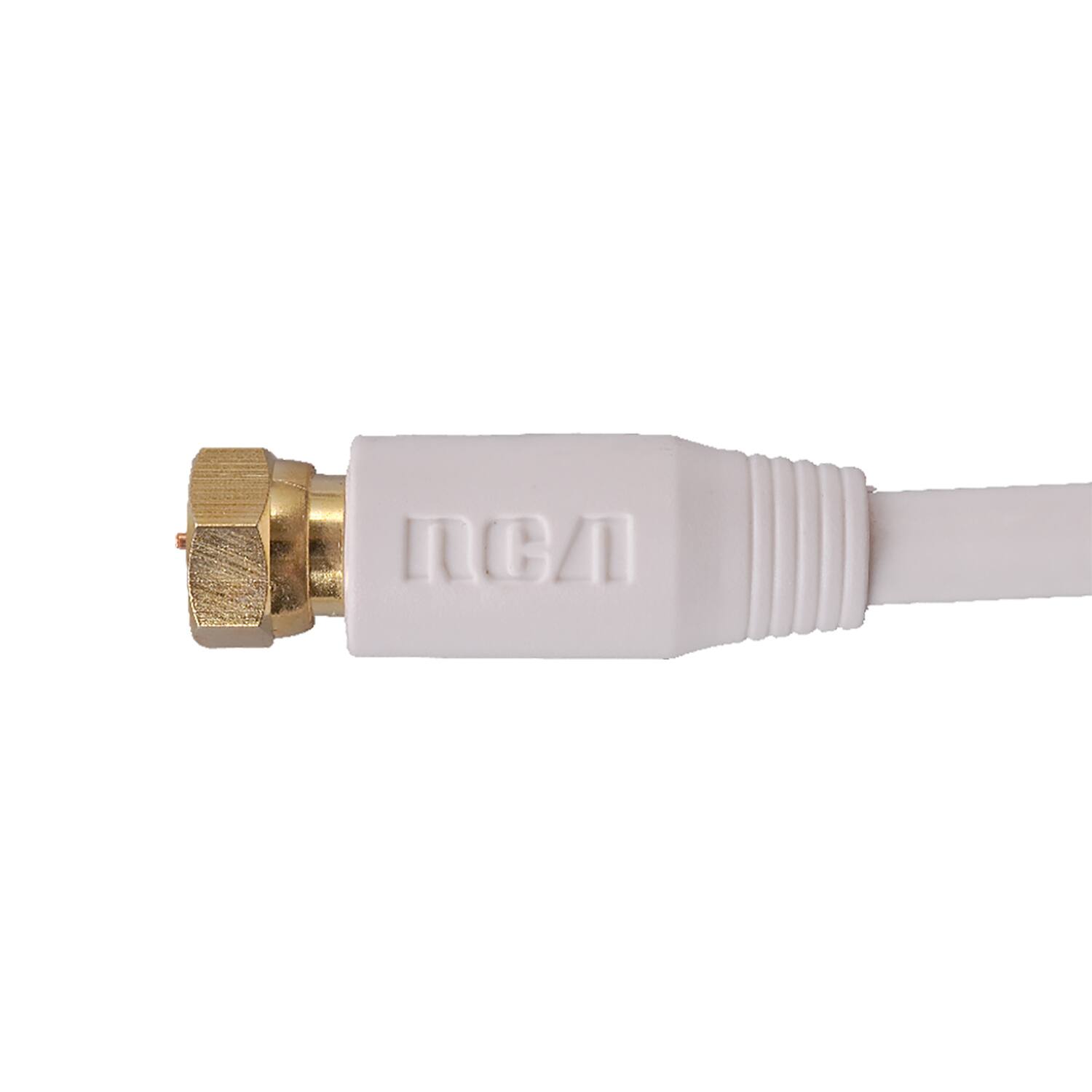 Front. RCA - Rca Vhw112rv Rg6 Coaxial Cable With F-connectors (50 Ft.; White) - White.