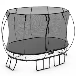 Springfree Trampoline - Kids Outdoor Medium Oval 8 x 11' Trampoline with Enclosure