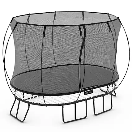 Front. Springfree Trampoline - Springfree Trampoline Kids Outdoor Medium Oval 8 x 11' Trampoline with Enclosure.