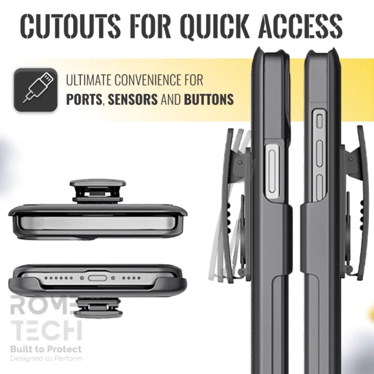 CUTOUTS FOR QUICK ACCESS

ULTIMATE CONVENIENCE FOR PORTS, SENSORS AND BUTTONS

ROVE TECH
Built to Protect
Designed to Perform