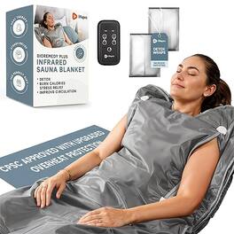 LifePro - Infrared Sauna Blanket Full Body Home Sauna Blanket for Detox Relaxation and Weight Loss - Gray