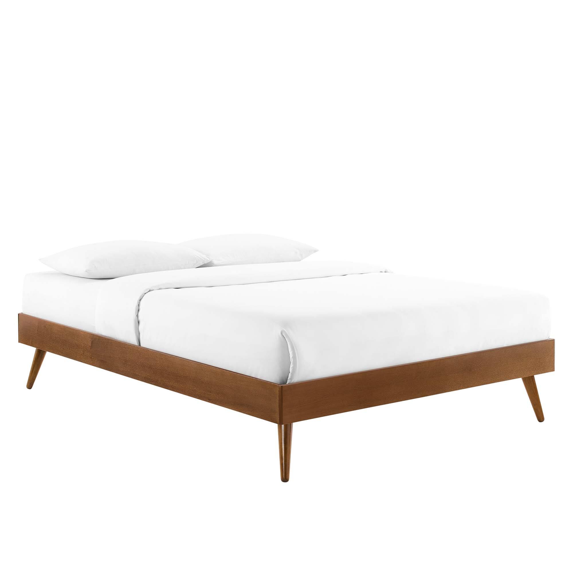 Angle. Modway - Maven Twin Size Boucle Upholstered Platform Bed - Ivory.