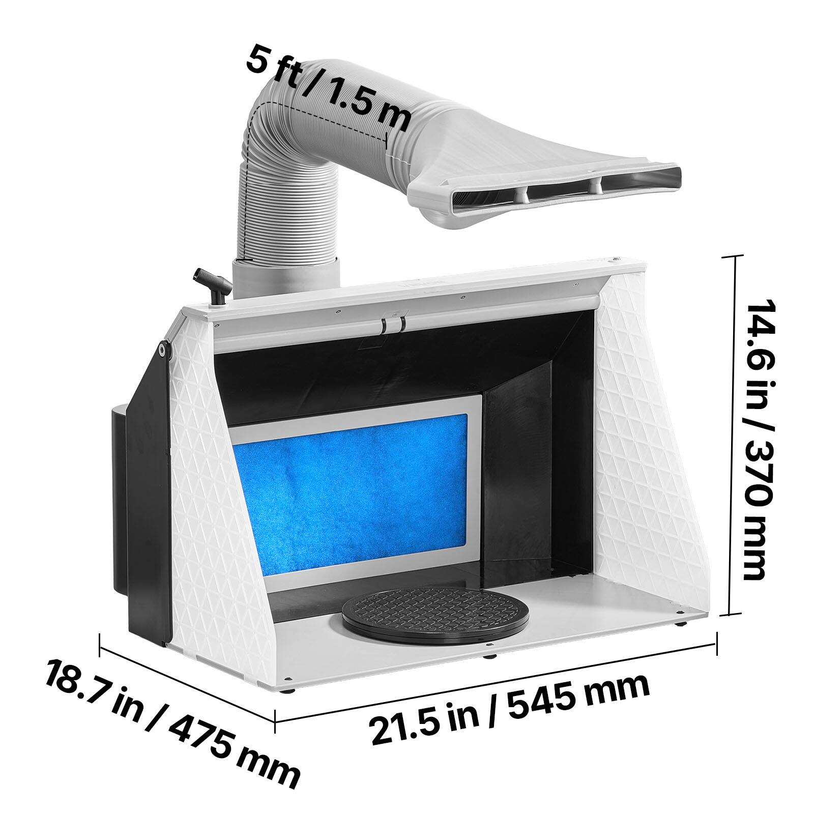 5 ft / 1.5 m  
14.6 in / 370 mm  
18.7 in / 475 mm  
21.5 in / 545 mm