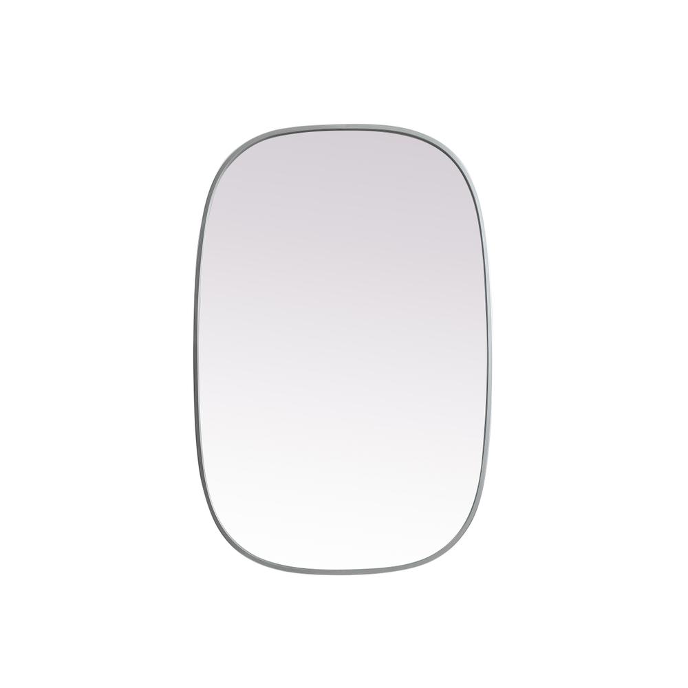 Alt View 7. Elegant Decor - Metal Frame Oval Mirror 24x36 Inch in Silver - Silver.