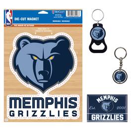 WinCraft - Memphis Grizzlies 4-Pack Key Rings and Magnets Set - Multicolor