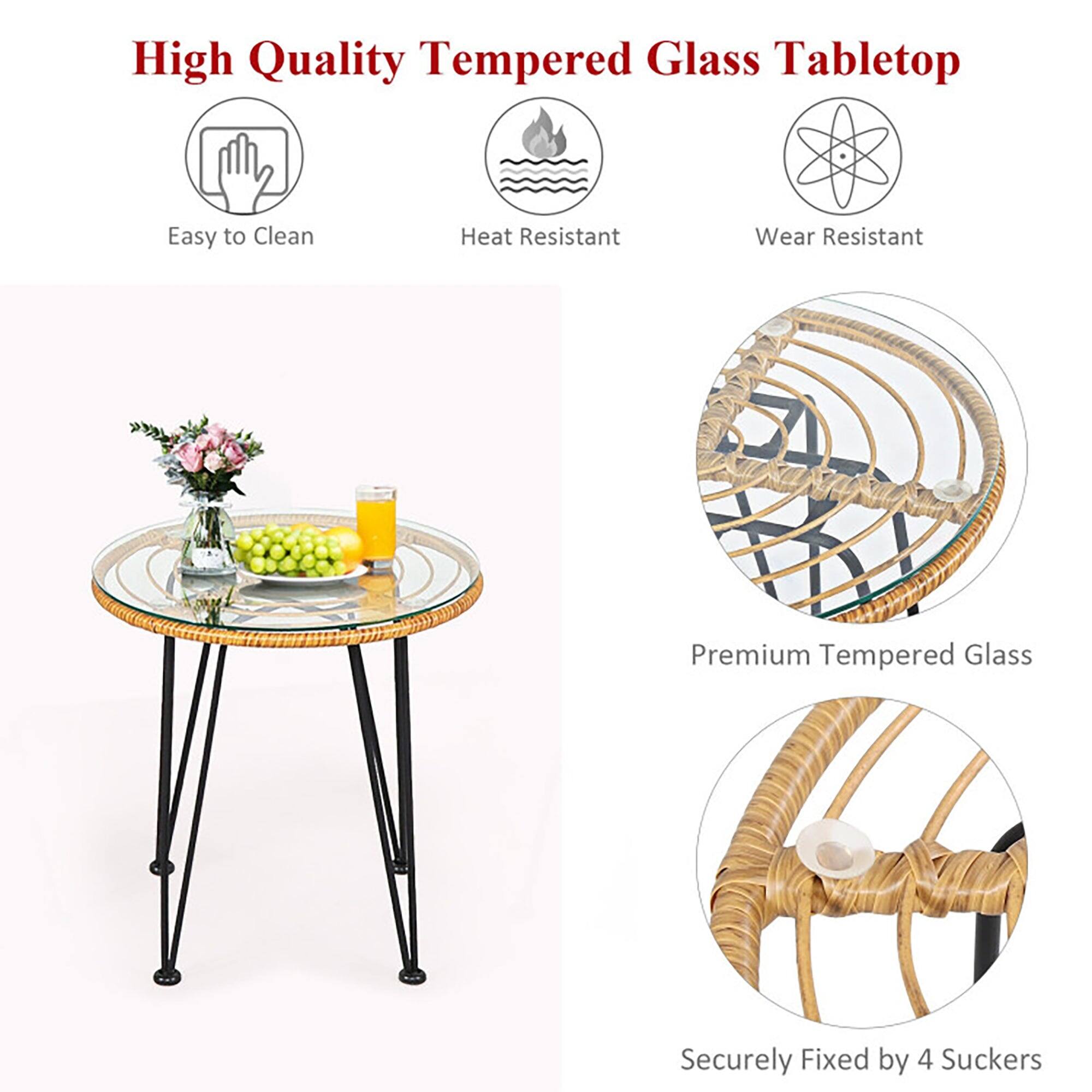 High Quality Tempered Glass Tabletop

- Easy to Clean
- Heat Resistant
- Wear Resistant

Premium Tempered Glass

Securely Fixed by 4 Suckers
