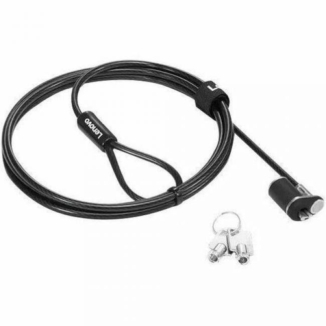 Front. Lenovo - Lenovo NanoSaver Essential Cable Lock - 4.92 ft Cable - Keyed Lock - Black - Galvanized Steel, Zinc Alloy, Stainless.
