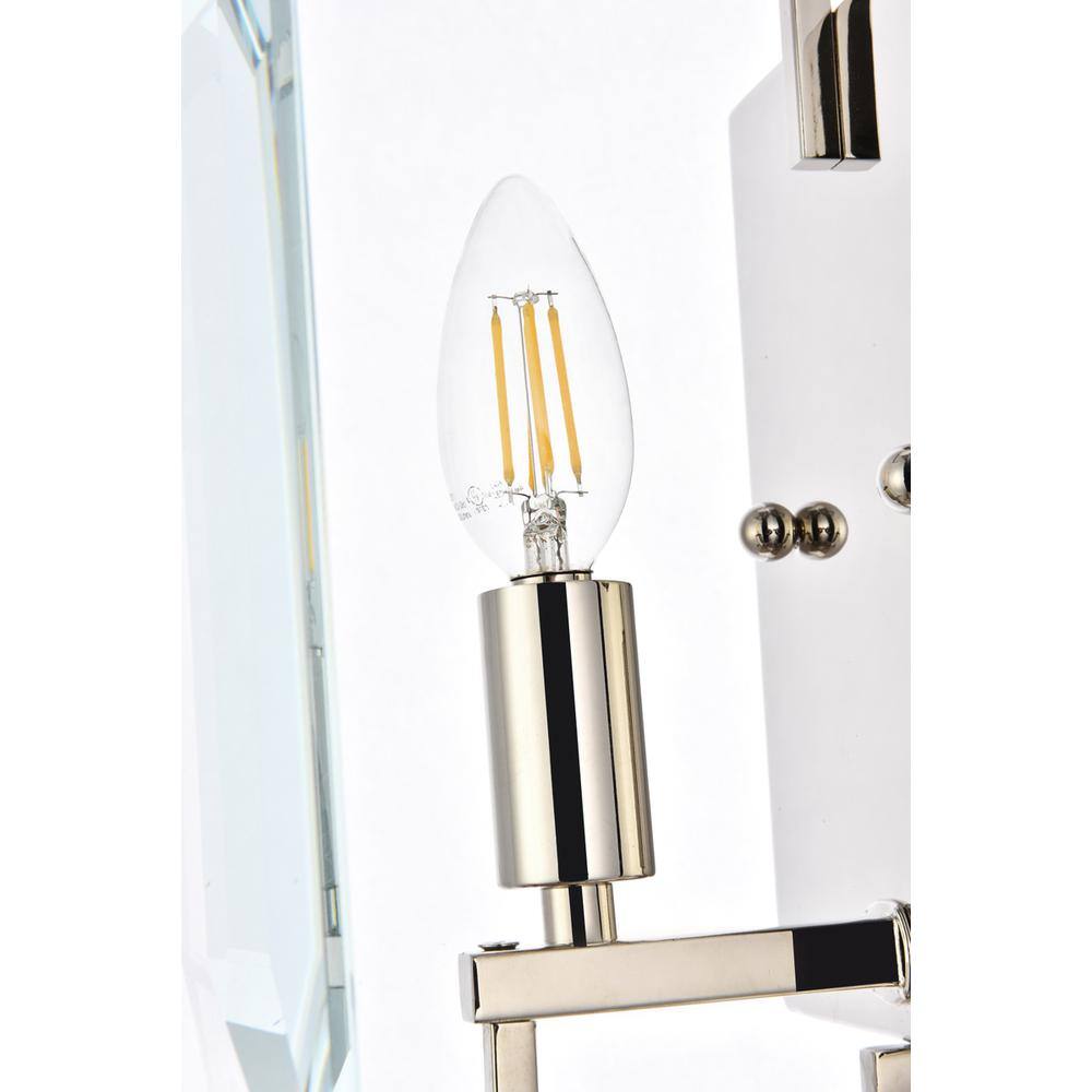 Left. Urban Classic - Monaco 1 light Golden Iron Wall Sconce Glass Crystal - Polished Nickel.