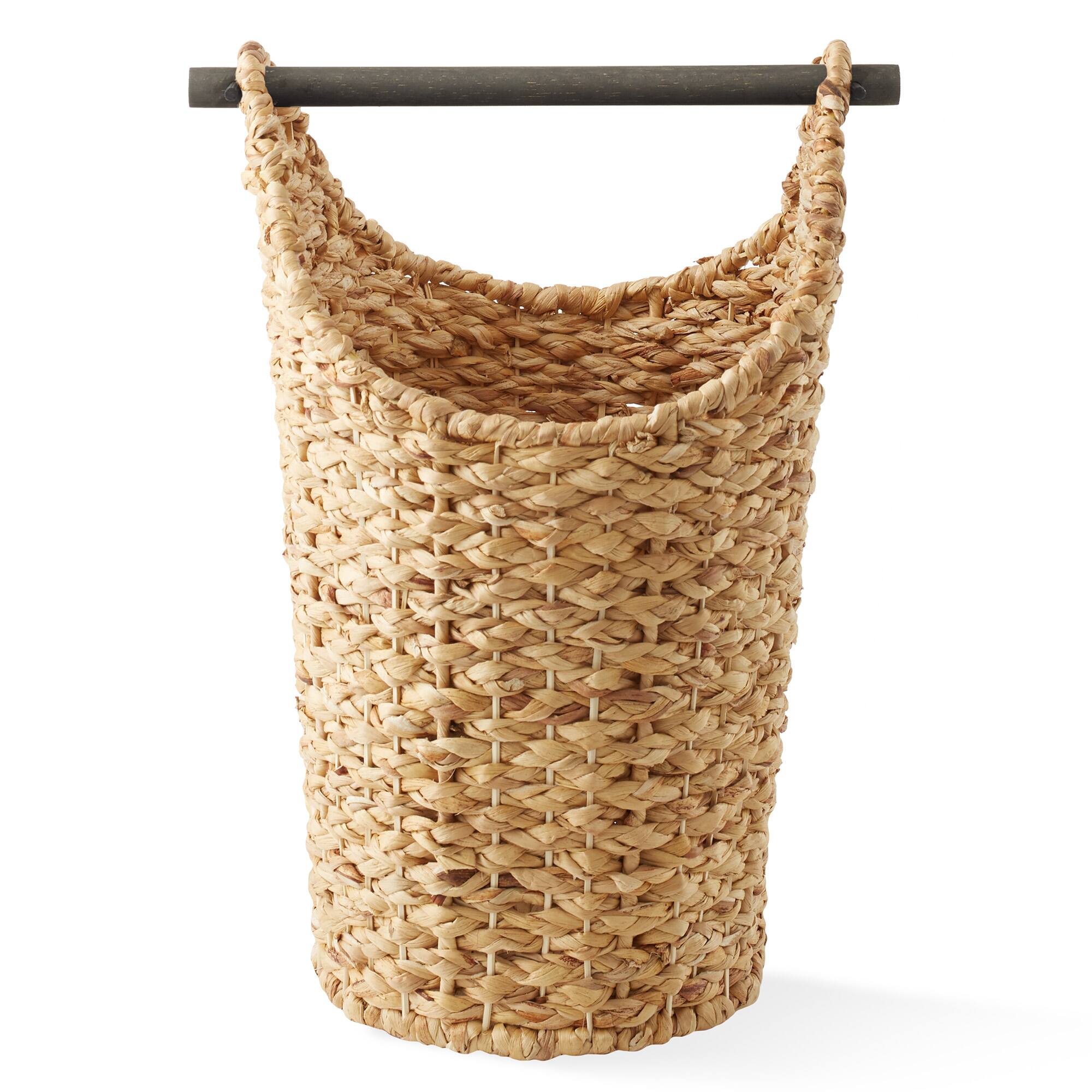Alt View 5. Casafield - Toilet Paper Roll Holder Storage Basket - Hyacinth Wicker Bathroom Tissue Bin - Natural.
