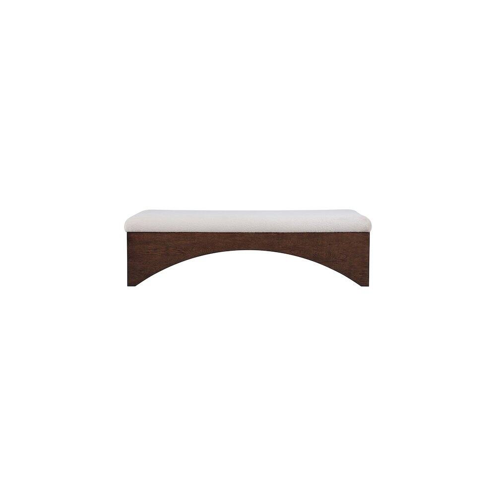 Alt View 2. Meridian Furniture - Lawson Beige Velour Fur Fabric Bench - Beige.